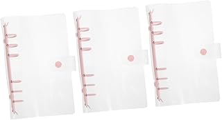 NOLITOY 3 Unidades Transparentes De Folhas Soltas Bolsas De Arquivo De Escritório Pastas De Orçamento Pastas De Armazenamento De Arquivo De Botão De Pressão Pastas De Escritório Pastas De