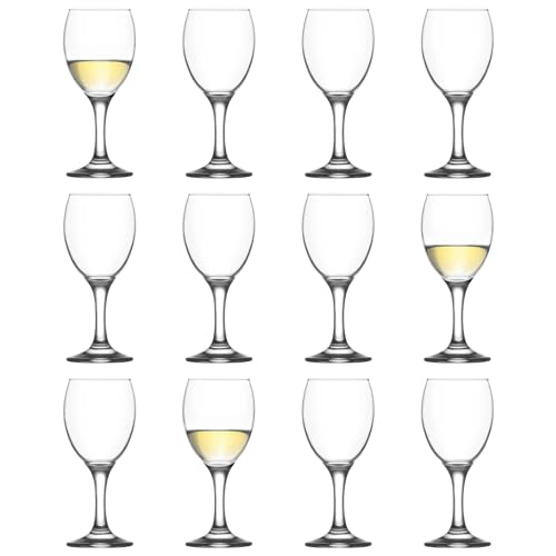 LAV 12x 205ml Empire White Wine Glasses - Small Dishwasher Safe Glass Wedding Christmas Birthday Party Drinking Glassware Goblet Gift Set