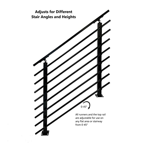 Modern-Horizontal-Adjustable-Railing-Banister-System-for-Staircases-Balconies-and-Decks-Complete-Guard-Railing-Kit-25-Foot-L-Banister
