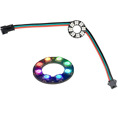 Sparkleiot 8 Bits Ws2812 Addressable Led Ring With Sm2.54-3P Wire cover