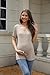JiniGolla Womens Pregnancy Blouse V Neck Tunic Tops Ribbed Knit Casual Maternity T Shirts Khaki L