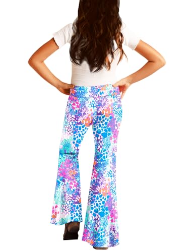 Image of Deerose Girls Halloween Hippie Bell Bottom Pants High Waist Flare Pants 5-14 Years