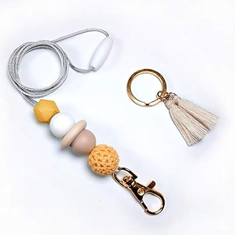 LFaize Beaded lanyard,id badge lanyard,teacher lanyard,silicon lanyard (Yellow) Cover