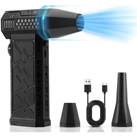 BicycleStore 200W Compressed Air Duster 130000RPM Tiny Electric Air Duster, Stepless Speed Jet Dryer Blower Air Blower No Canned Air Duster for Keyboard PC Deep Cleaning, Replace Compressed Air Can Cover