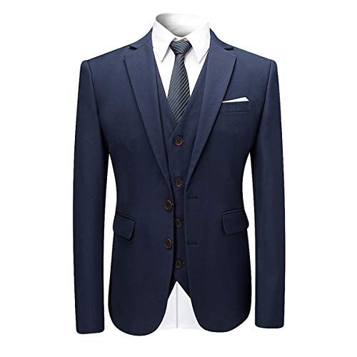 Cloudstyle Mens Stylish 3 Piece Dress Suit Classic Fit Wedding Formal Jacket & Vest & Pants3