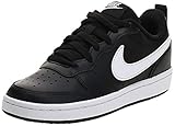 Gummisohle mit hoher Traktion Nike Court Borough Low 2 (GS) Sneaker, Black/White, 36 EU