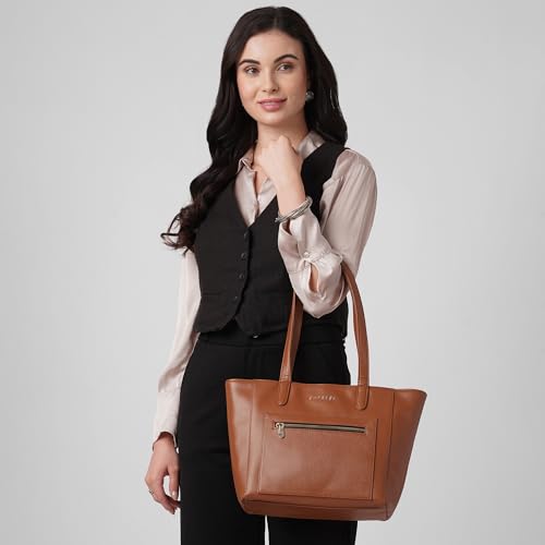 Image of Caprese Indra Tote Medium Bag for Women | Stylish Shoulder Bag with Comfortable Straps, Multi-Compartment & Zip Closure | Ideal for Laptop & Essentials | Design for Work, Travel, Shopping