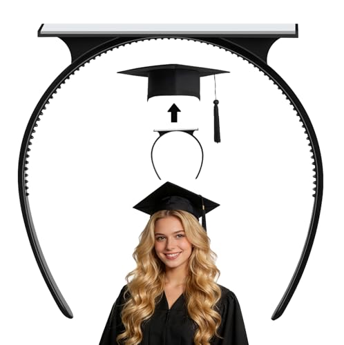 Pirekul Graduation Cap Headband Insert Grad Cap Headband Holder - Secures Your Graduation Caps & Keeps Hairstyle Hat Accessories for Graduates Students Women
