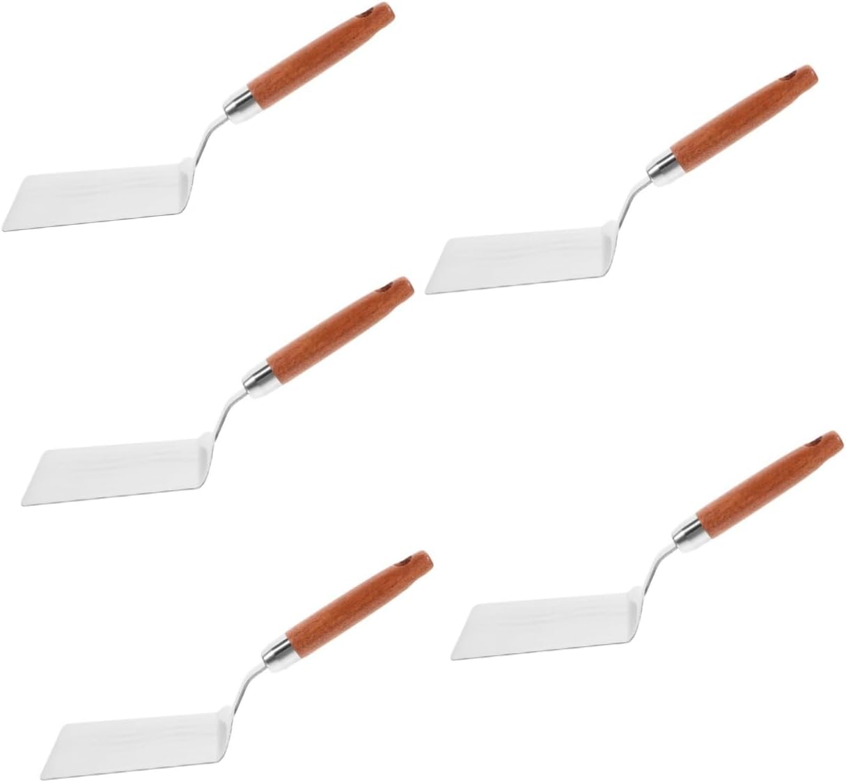 PRETYZOOM 5pcs Stainless Steel Steak Spatula Handle Ergonomic Cooking Tool for Grilling Frying and Flipping Metal Design for Easy Maintenance Home and Professional Kitchens