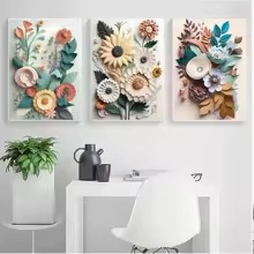 Impression sur toile fleurs élégantes XINBAO art mural scandinave grand format sans cadre