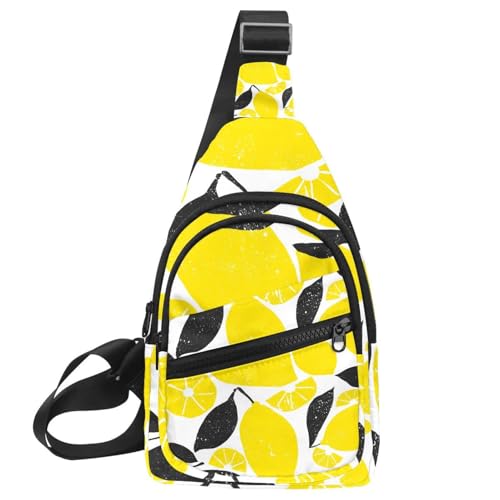 Sac à dos à bandoulière homme jaune citron avec fermeture éclair et sangle réglable