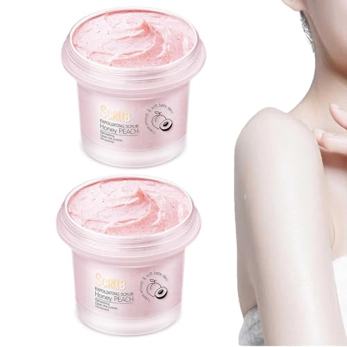 Exfoliante corporal iluminador de melocotón Exfolia profundamente Exfoliante Exfoliante corporal hidratante Exfoliante corporal suave y terso de melocotón para cuerpo Rostro Manos y pies