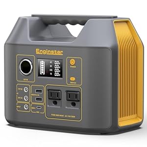 EnginStar Portable Power Station,300W Solar Generator, 110V 296Wh Power Bank Two Pure Sine Wave AC Outlet 80000mAh Lithium Battery Pack for Camping Outdoors Trip RV Hunting Vans Emergency Backup