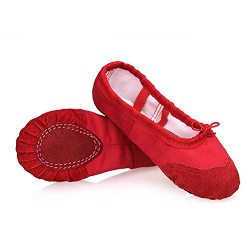 ARAUS Zapatos de Ballet de Las Muchachas Mitad Spike Canvas Kid Dance Shoes Yoga Gym Sizes 22-41