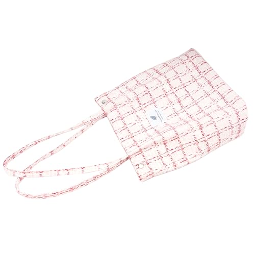 Image of TOPASION Cute Corduroy Tote Bag Canvas Shoulder Handbags for Women Travel Shopping