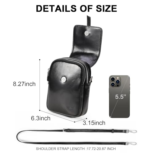 Image of Genuine Leather Crossbody Bags for Women, Small Crossbody Bag for Women，Phone Purses with Adjustable Strap for Travel