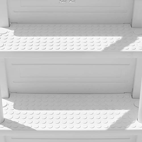 XtremepowerUS Premium Pool Ladder (4)-Step Above Ground Swimming Step to Deck Step Ladder with Rail Handle Non Slip Prevent, White