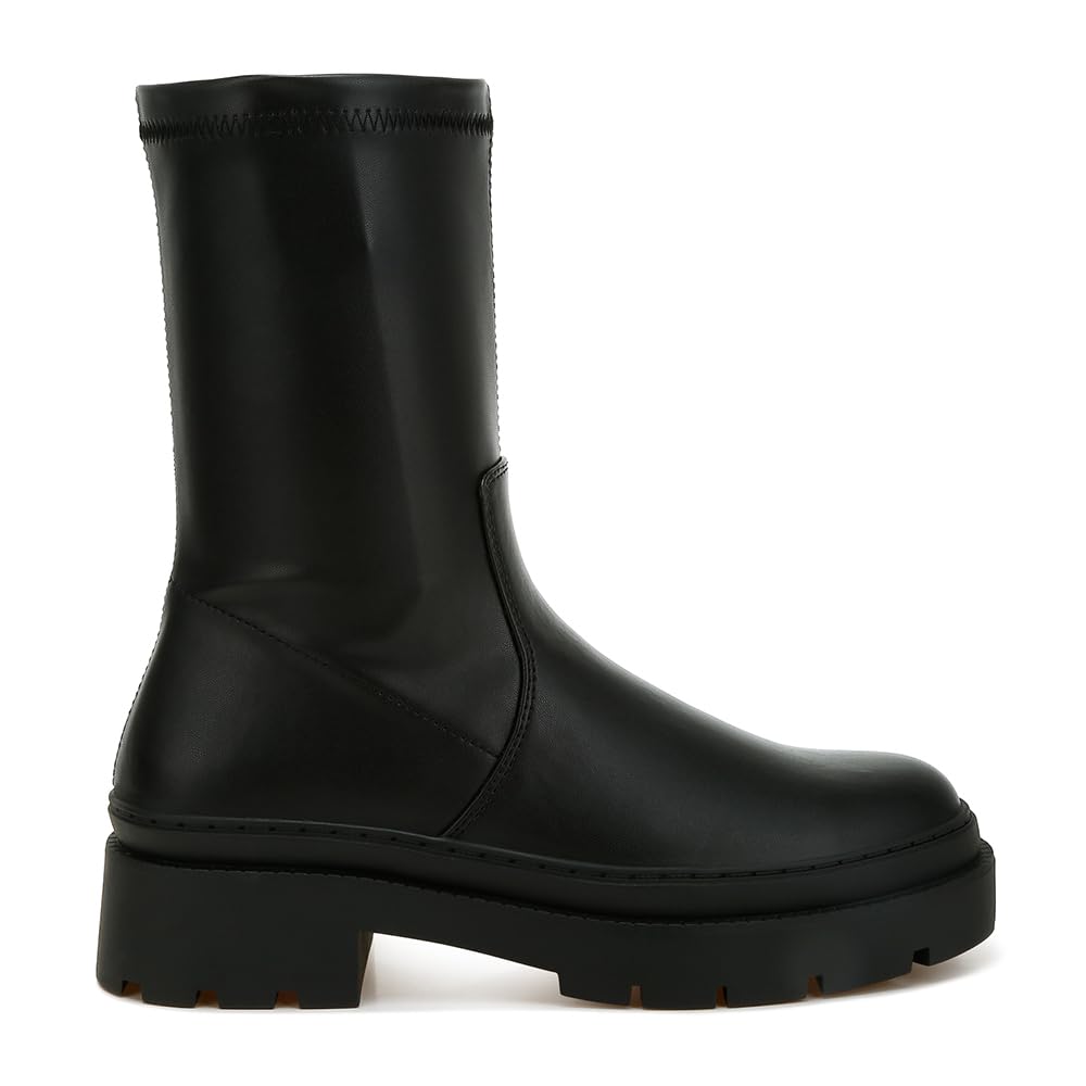 London Rag Carmit Chunky Faux Leather Calf Boots