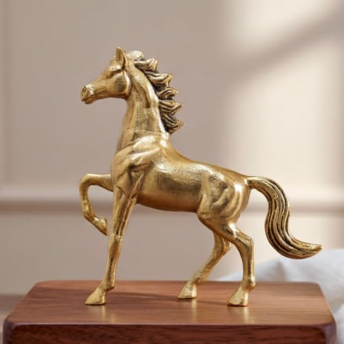 Image of BEHOMA Royal Glow Luxury Home Decor Gift Hamper | Aluminium Horse Figurine Showpiece with Metal & Glass Tea Light Candle Holder | Decorative & Vastu Gift for Living Room, Wedding & Housewarming