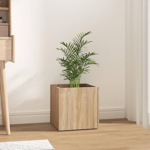 Frdhee Gartenpflanzer, Pflanzbeet, Pflanzgefäß -Eiche 40x40x40 cm Holzwerkstoff Für Gartencenter Balkon Terrasse Wintergarten