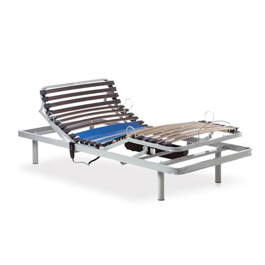 Gerialife® Cama Articulada Eléctrica Reforzada (90x190, Plateado)