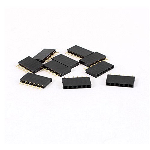 wholesale 10PCS 2.54mm Pitch Stackable Long Legs Female Header Single Row Connector 2/3/4/5/6/8/10/15P Multicolor Socket for Arduino PCB