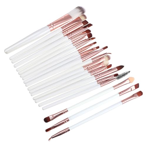 WRITWAA Kit de Maquillaje Profesional 20 Piezas Mango de Madera Largo, Brochas para Base, Polvos Faciales y Sombras de Ojos, Cepillos Multifuncionales para Uso Diario y Artístico