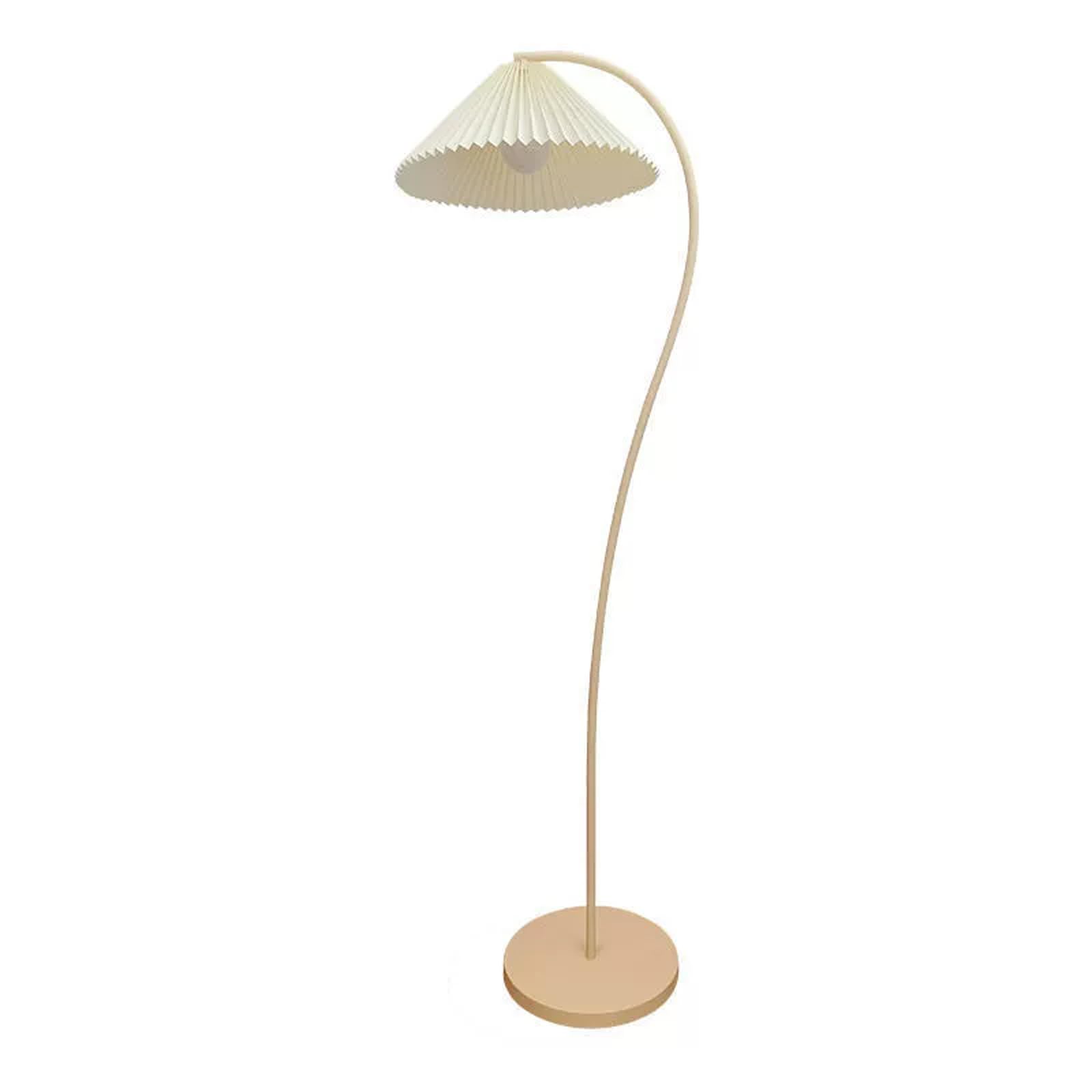 Lámpara de pie de arco elegante con base estable y pantalla floral 8
