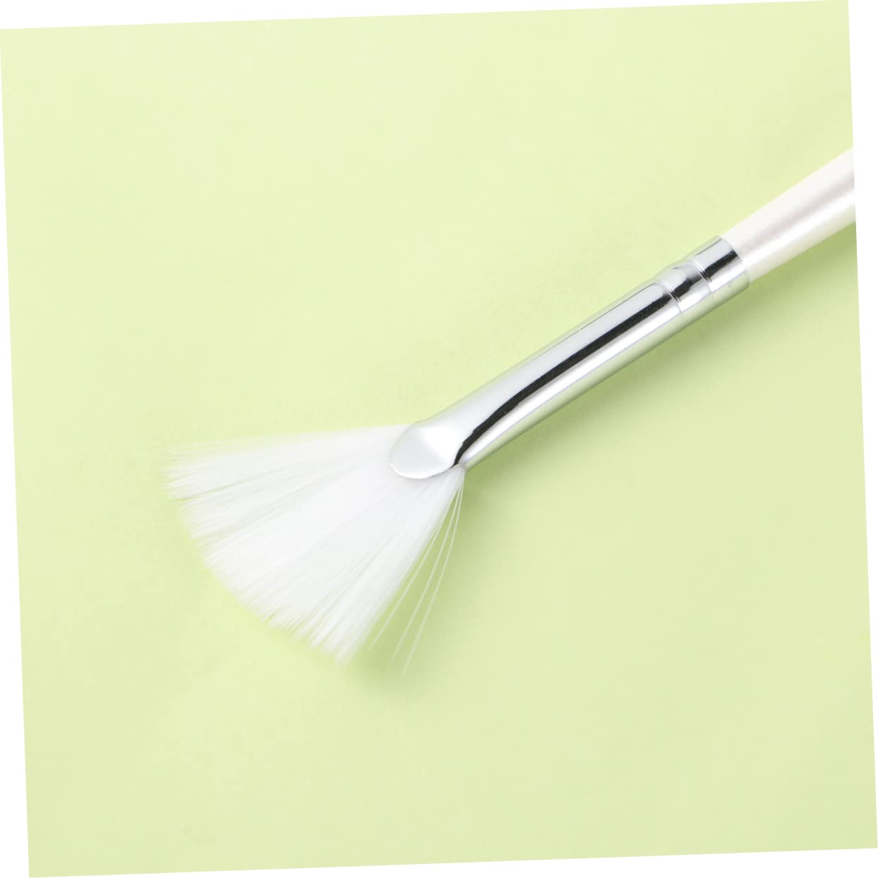OSOLADY Diy Face Mask Kit Long Handle Mask Brush Fan Shape White Smooth Application