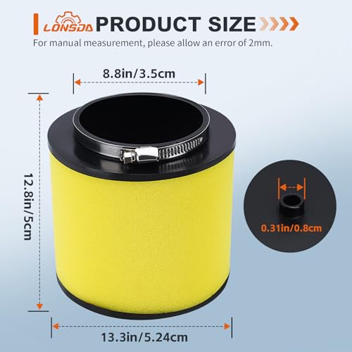 Image of 400EX 17254-HN1-000 Air Filter for Honda Foreman Rubicon 500 Rancher 420 TRX500FA TRX500FM TRX500F TRX500FE Rancher 420 TRX420 Sportrax 400 TRX400EX TRX400