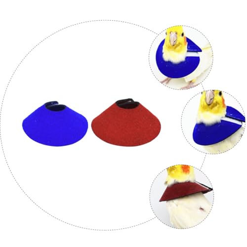 2pcs Parrot Protective Collar Anti-bite Neck Cone for Birds, Red and Blue, Bird Health Supplies - Image 6