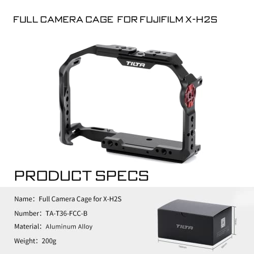 Tilta Full Camera Cage Compatible with Fujifilm X-H2S / X-H2 Movie Filmmaking Kit,with USB-C Cable Clamp Attachment,1/4”-20 threads,Rosette Connection,Cold Shoe Receiver - Image 4