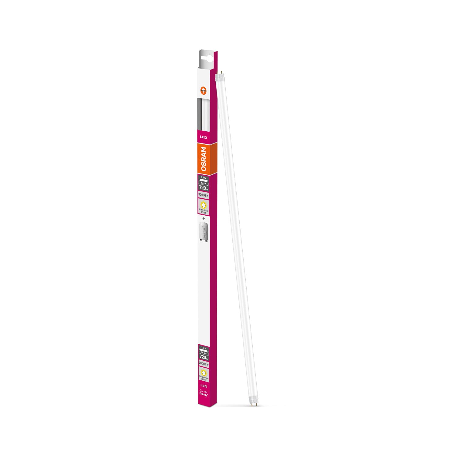 OSRAM SubstiTUBE® STAR PC / Tuba LED: G13, Długość: 603 mm, 7,30 W, matowe, Ciepły biały, 3000 K | 8 sztuki