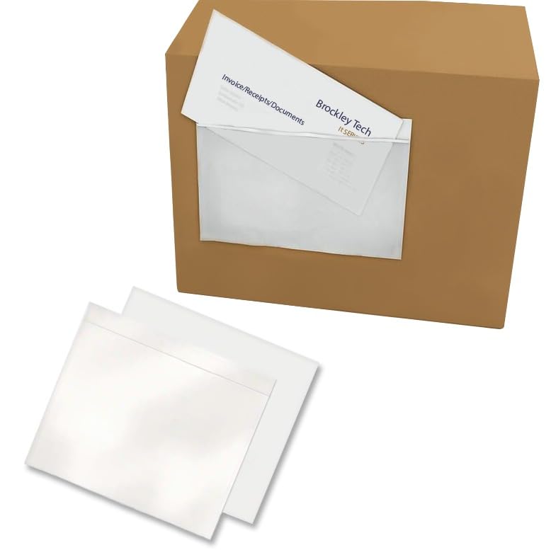 1000 x A5 Plain Document Enclosed Wallet (225 x 165 mm) | Peel & Seal Clear Plastic Envelopes/Sleeves/Pockets/Wallets | Attach Invoices, Packing Lists & Delivery Notes to Parcels (1000)