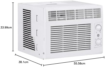 GE Window Air Conditioner 5000 BTU, Efficient Cooling For Smaller Areas Like Bedrooms And Guest Rooms, 5K BTU Window AC Unit With Easy Install Kit, White