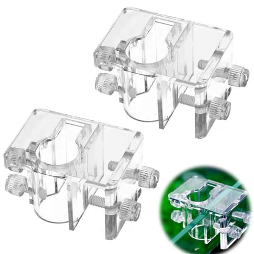 EsiFare 水槽 パイプ パイプホルダー クリア ホース固定 取り付け具 アクアリウム 内装 透明 2個セット ネジ付き 熱帯魚 観賞魚 金魚鉢 魚 ペット 内装 透明 適用5-20 MMホース