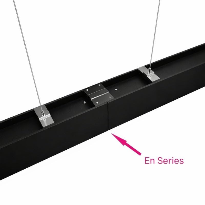 SILAMP Suspension Linéaire LED 150cm 48W Interconnectable NOIR - Garantie 5 ans - Blanc Chaud 2300K - 3500K