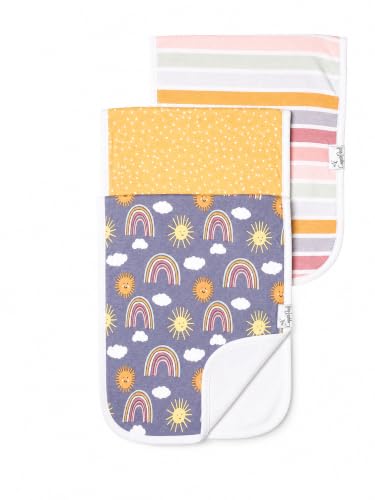 Image of Copper Pearl Premium Baby Burp Cloths - 3-Pack Large Cotton Burp Cloths, Extra Soft Spit Up Rags with 3 Absorbent Layers, Perfect for Baby Boy and Baby Girl Gifts (21 inch x 10 inch Size, Hope Set)