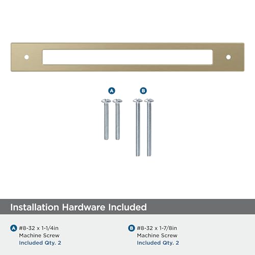 Image of Amerock Medora 8-13 /16 inch Golden Champagne Backplate | Decorative zinc cabinet hardware backplate designed to complement knobs and pulls while protecting cabinet surfaces