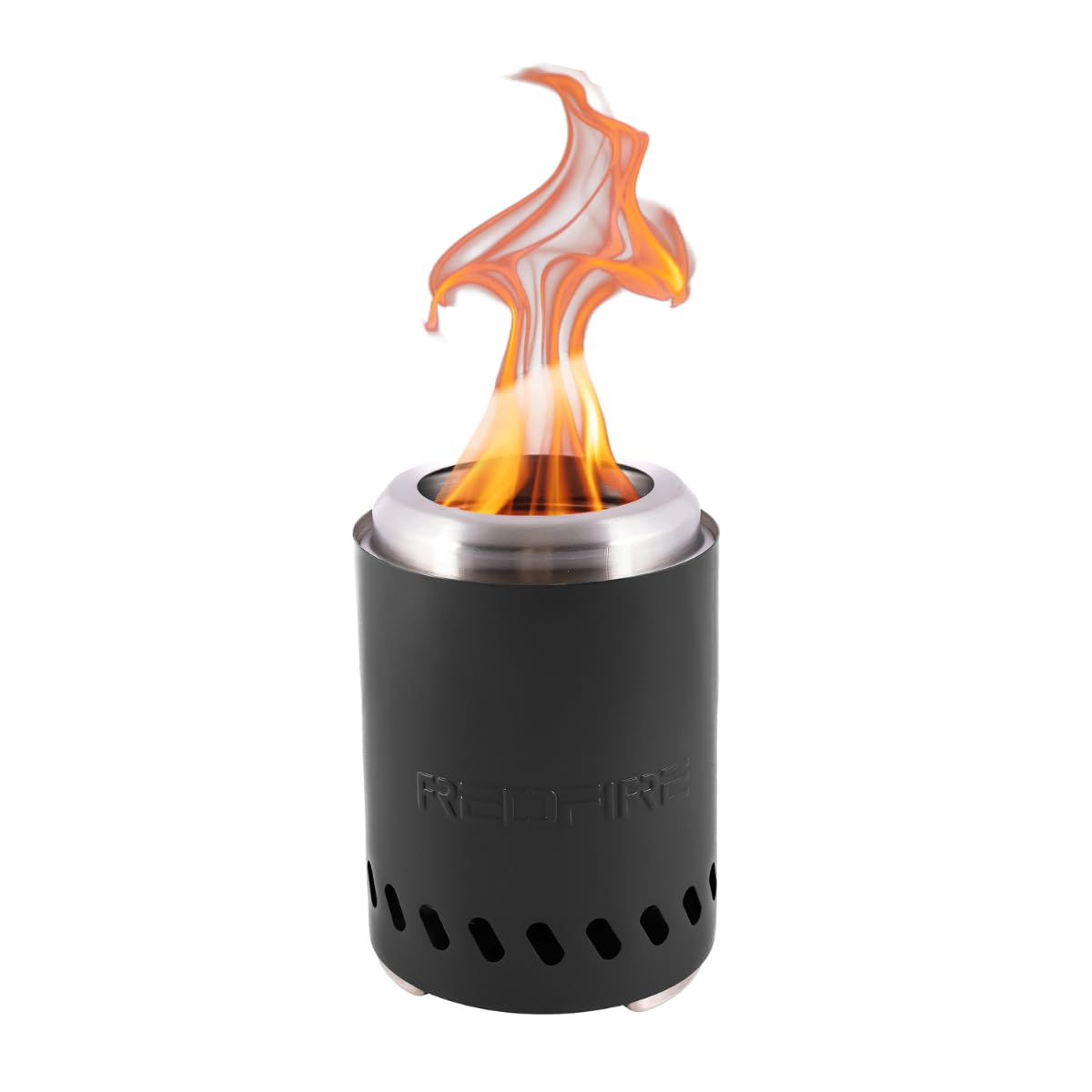 RedFire - Volcano - Small - Noir - Cheminée de table - Avec housse de protection et tapis de protection - Bois et granulés - Triple combustion