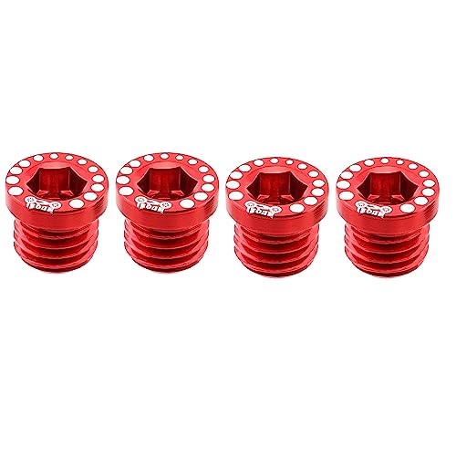 4pcs M10 Folding Bikes Screws Plug MTB Bolts V Brake Column Bike Rack Brake Disc Screw (Red)