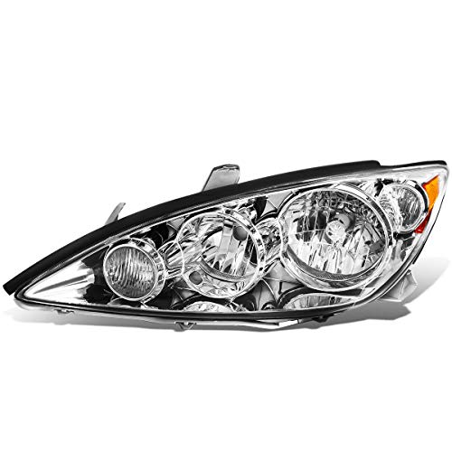 DNA MOTORING OEM-HL-0094-L Chrome Housing Factory Style Left Side Headlight Lamp Replacement For 05-06 Camry