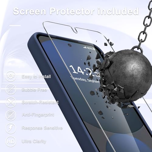 Image of for Samsung Galaxy S24 FE Case, Matte Magnetic Phone Case with 1 Screen Protector, Support for Magsafe, Translucent Frosted Slim Shockproof Protective Cover for Samsung Galaxy S24 FE, Navy Blue