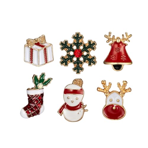 PACKOVE Broches de Aleación para y Obsequio Set de 6 para Navidad, Accesorios Delicados en Todas Ocasiones Festivas