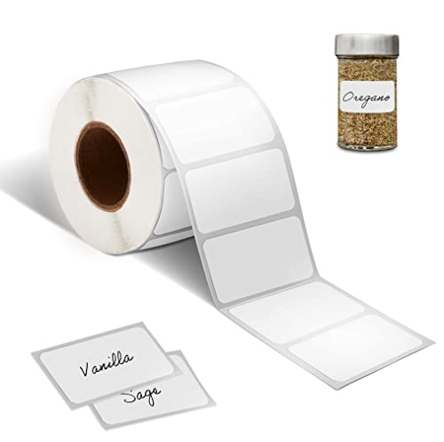 MERRIMEN Rotolo di etichette bianche vuote da 300 pezzi, 89 x 36 mm, etichette autoadesive per indirizzi su un rotolo, adesivi per spedizioni postali, multiuso per etichettare buste, pacchi, scatole e