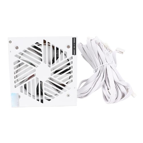 Plyisty Fuente de Alimentación 500W, Fuente de Alimentación de Caja de Escritorio con un Circuito de Control de Temperatura Inteligente de Alta Corriente de 12 V de 12V, Variedad de
