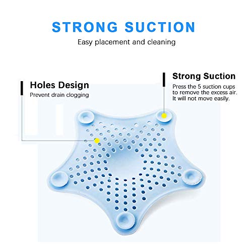 LATIBELL 3 Pcs Silicone Drain Hair Catcher, Kitchen Sink Strainer - Bathroom Shower Sink Stopper - Drain Cover Hair Trap, Filter for Kitchen Bathroom Tub