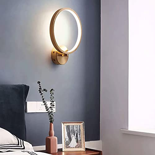 Lámpara de pared anular de cobre para decoración de salones y dormitorios 4