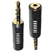 CESS 4-Pole Stereo Balanced 3.5mm 1/8" Male to 2.5mm 4-Pole Female M/F Adapter - 3.5mm 4 Pole Male to 2.5mm Female (2 Pack)