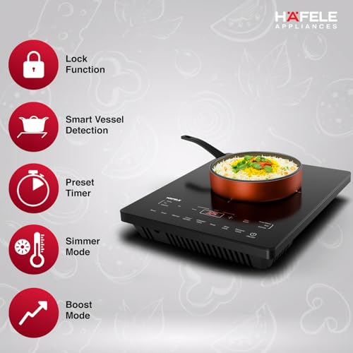 Image of Hafele Magnechef Induction Cooktop |2100W High Power | Ceramic Glass Plate | Auto Cook Menus | Intuitive Touch Control | 2 Year Warranty | Black
